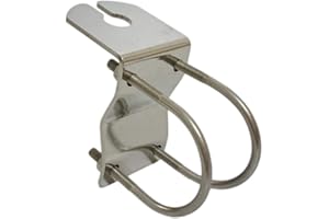 UngSung Antenna Crossbar Clamp Mount Bracket L Type with U Bolts Accepted SO-239, 3/8" x24 CB Stud, N Connector for Amateur Ham, CB, Mobile Antenna or Lights, Flag Mounting to Vehicle BullBar Bumper