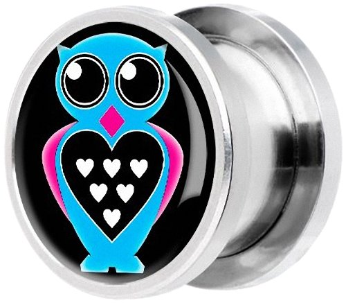KULTPIERCING Tunnel Chirurgenstahl Flesh Owl 14 mm AMZ146-8 KULTPIERCING Tunnel Chirurgenstahl Flesh Owl 14 mm AMZ146-8