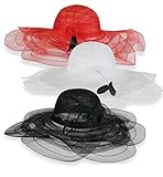 Lieferumfang: 1x Damen-Hut KarnevalsTeufel Damen-Hut schicker Sommerhut Partyhut Tülloptik