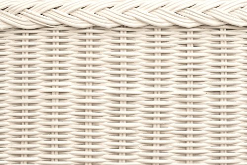 Rattan Wäschekorb / Wäschetruhe in der Farbe Weiss mit gepolsterten Sitz – Versandkostenfrei in DE, Großer heller Wäschesammler/Sitztruhe aus Natur-Rattan auch perfekt als Badhocker/Sitzhocker - 8