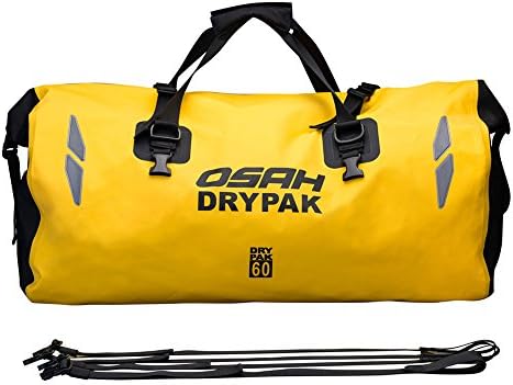 Roll Cargo Tail Bag Kit 60L For Motorbike &amp; Motorcycles - Motorbike Waterproof Drybag - Yellow