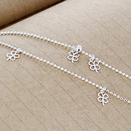Fußkette, Ularmo Vier-Blatt Klee Knöchel Armband Strand Fuss Schmuck - 4