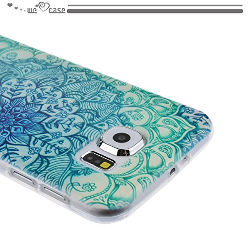 WeLoveCase Funda Samsung Galaxy S6 Silicona   Cascara de Protecci  n Tapa Anti Polvo Absorci  n De Choque Funda Samsung Galaxy S6 Mandala Gel   Funda Suave Resistente Fina Original Funda Samsung S6 Silicona