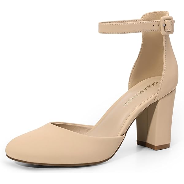DREAM PAIRS Damesjurk, hoge hakken, pumps, gesloten puntige neus, stiletto d 'Orsay schoenen voor bruiloft, feest, Naakt-pu, 39.5 EU