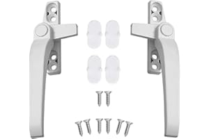 Bulivora 2-Pack UPVC Window Handles - Universal Replacement Handles with Keys, White Locking Handles for PVC Windows, Left & Right Fitting