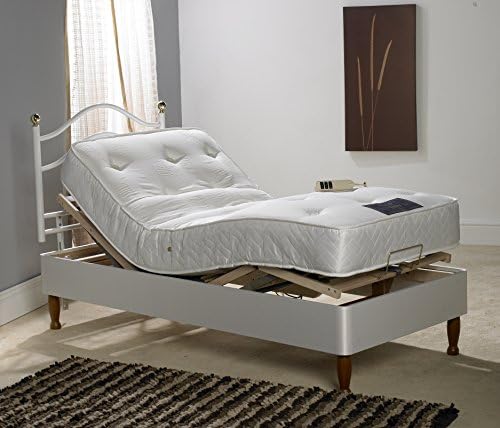 Comfy Beds Small Single Apollomatic 1000 Pocket Spring And Memory Foam Electric Adjustable Deep Divan Bed, White
