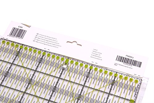 Lialina® Transparentes Universal Patchwork-Lineal 30 x 30 cm / 2farbiger Druck cm Linien Raster 30/45/60 Grad Winkel-Maße / Papier + Stoff exakt mit Rollschneider zuschneiden - 4