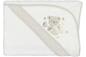 Palla Pallina Accappatoio Neonato Bagnetto Poncho Cappuccio Triangolo Morbido Telo Asciugamano Assorbente Bambini Idea Regalo Neonati Italy Infanzia Morbida Spugna Cotone (Serie “My Family” Tortora)