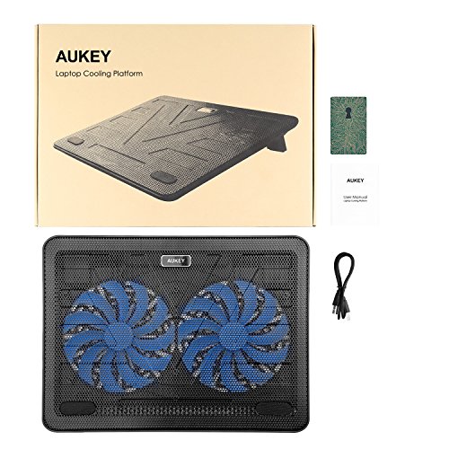 AUKEY Laptop Kühler 12-17 Zoll, 2 Lüfter mit LEDs, 2 USB-Ports, Cooling Pad, Notebook Cooler Ständer Kühlpad Kühlmatte (CP-R3) - 8