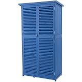 como construir un armario de madera exterior ✅El techo está cubierto de un asfalto que repele la lluvia y los rayos UV. El diseño en persiana de la puerta permite la circulación del aire fresco.
