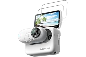 iDaPro [2 szt. ochraniacz ekranu do Insta360 GO3/Insta 360 GO 3+[2 szt.] osłona obiektywu do Insta 360 GO3, szkło hartowane, twardość 9H, odporne na zarysowania, odporne na pęcherzyki powietrza, łatwa