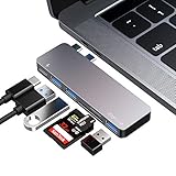 FLYLAND HUB USB C, adaptateur de concentrateur de type C, 3 ports USB 3.0, lecteur de carte TF / SD, alimentation USB-C, pour MacBook Pro 13 