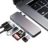 FLYLAND USB C Hub Typ C Hub Adapter, 3 USB 3.0 Anschlüsse, TF/SD Kartenleser, USB C Stromversorgung, 6 in 1 Aluminium Adapter für MacBook Pro 13'und 15' 2016/2017/2018