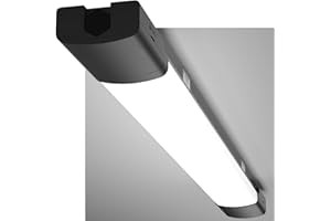 Modlicht Néon LED 60CM Réglette LED Connectée 18W 1980Lumen Blanc Froid 5000K Tube Néon, IP65 Imperméable Luminaire Plafonnier pour Atelier, Garage, Sous Sol, Bureau, Grand Magasin, Noir