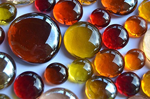 118g. Glasnuggets Sonnenmix, 4 versch. Größen 1-3 cm Deko Steine ca. 52 St. - 3