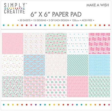 Simply Creative Make A Wish Paper Pad 6"X6" (15 Designs, FSC)