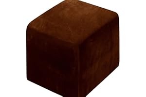 uyeoco Terciopelo Cuadrado Funda Otomana Elástica Funda de Puff Taburete Cubo de 40x40/45x45/50x50 Funda para Reposapiés Cubierta Otomana Taburete Sofá Protector (Color : P, Size : 38X38CM)