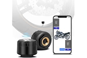 VSYSTO Système Bluetooth de contrôle de la pression des pneus, 2 capteurs externes pour vélos intelligents, motos, vélos électriques et bicyclettes, capteur TPMS sans fil de contrôle de la pression des pneus