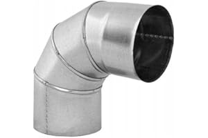 SATTIE Galvanised Steel Elbow - 90 Degree Angle - Metal Pipe Bend Tube Connector Joint. (125mm), Silver