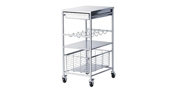 Ikea Grundtal Stainless Steel Clearing Trolley 54x41x90 Cm
