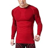 ROPALIA Men Sport Athletic Top Compression Under Base Layer Long Sleeve T-Shirt