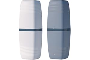 Jadin Estuche Cepillo Dientes, 2 Piezas Taza de Cepillo de Dientes, Caja de Cepillo de Dientes para Viajes de Campamento, Viajes de Negocios, hogar, Escuela (Blanco, Gris)