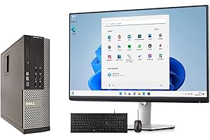 GÉNÉRIQUE Dell Ordinateur de Bureau Optiplex avec écran LCD 22" HD Intel Core i5 / RAM DDR3 8 Go SSD / 480 Go Windows 11 Professional, Microsoft Copilot, Open Office, wi-FI, Certifié reconditionné, Compatible