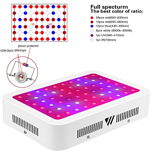 LED Grow Lampe 600W Weiß Doppel Chips Ganze Spektrum Pflanzenlampe Wachsen Lampe für Indoor Hydroponischen Garten Gewächshaus Zimmerpflanzen - 2