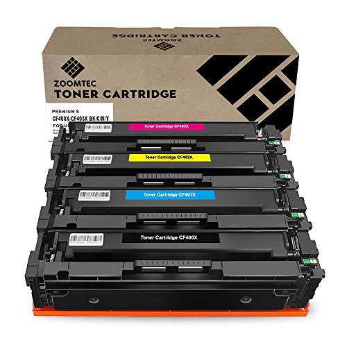 ZOOMTEC 4Pack Kompatible HP CF400X CF401X CF402X CF403X Tonerpatrone für HP Color LaserJet Pro M252dw M252n MFP M277dw M277n ( BCMY )