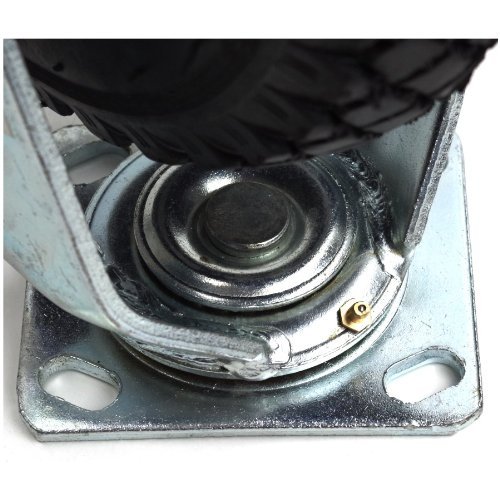 HKB ® 1 Set Sackkarrenräder (2 Stück mit kugelgelagerter Lenkrolle und 2 Stück mit Bockrolle), Gummirad 3.00 – 4 inklusive Schlauch und Ventil, auf roter Kunststofffelge mit Nadellager / Rollenlager, Tragkraft 130kg, ø=260mm, Breite = 85mm, Nabe 80mm breit für Achse ø=20mm, Mantel aus widerstandsfähigem Gummi, ideal für Transportwagen und Plattformwagen geeignet, auch für Bollerwagen und Handwagen, Artikel-Nr. 20195 - 6