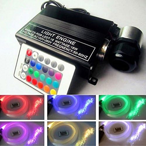 DC12V 16W RGBW LED Fiber Optic Star Ceiling Light Kit 380 Pcs 3M(0.75+1.0+1.5)+Crystal