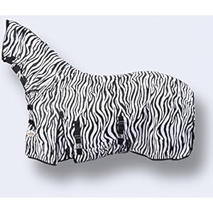 Marengos - Fliegendecke Zebra mit Halsteil und Bauchlatz weiß/schwarz