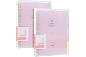 TOPHOMER 2 pz A5 quaderno a spirale, trasparente PP copertina Fibbia ad anello Raccoglitore Staccabile Taccuino di Smistamento, copertina impermeabile e può essere pulito