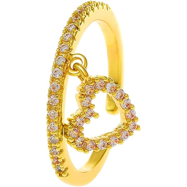Anello Regolabile A Cuore Con Zirconia - Rame Ipoallergenico, Regalo Per Donna, Ideale Per San Valentino - Foto 11