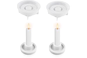 Feliciay 2 Stück Silikonform Kerzenständer, Beton Kerzenständer Silikon Form DIY, Zement Taper Kerzenhalter Form Kerzenständer Kombination, Kreative Design Ornamente Formen