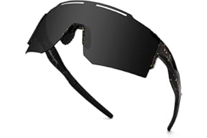 ‎OULIQI OULIQI Fahrradbrille Sonnenbrille,Sportbrillen Herren Damen UV400 Sportbrille Schnelle Brille mit 1 oder 3 Wechselgläser für OutdoorSportarten Fischen Radfahren Laufen