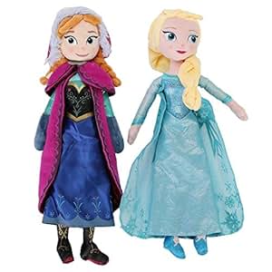 TKOOFN Frozen Eiskönigin Prinzessin Elsa + Anna Plüsch Puppe - 40CM