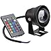 Produktbild 10W RGB unterwasser LED lampen Leuchte, Kingnew RGB Unterwasserlicht Flutlicht Lampe mit Fernbedienung für Aquarien, Swimmingpools (Schwarz) (Schwarz)
