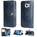 Produktbild RZL Cases für Sasmung Galaxy S7 Edge, Crazy Horse Slim Bookstyle Ständer Tasche mit Kartensteckplatz und Magnetverschluss (Color : Blue)