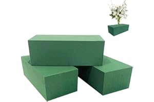 GENERIC Flower Foam Long 3 Pcs, Artificial Plant Foam Sponge Block, Wet & Dry Flower Foams, Artificial Plant Dry Florist Foams for Flowers, Weddings, Indoor and Outdoor Floral Displays, Green