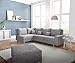 Produktbild DELIFE Couch Panama Hellgrau Ottomane Links mit Hocker Ecksofa modular
