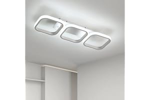 ‎COMELY LED Deckenleuchte, 32W Quadratische Modern Deckenlampe, Weiß LED Deckenlampe Kronleuchter für Chlafzimmer Wohnzimmer Küche Schmücken, 6500K, Kaltes Weißes Licht