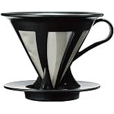 Hario 02 Kendinden Filtreli Dripper (Siyah)