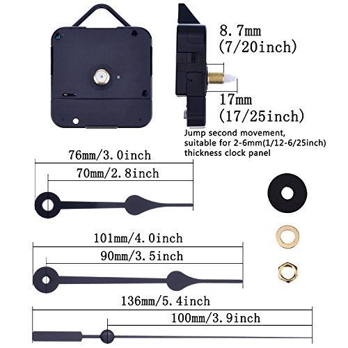 Mudder Reparaturwerkzeug Kit Quarzuhrwerk Mechanismus, 6/25 Zoll Maximaldialdicke, 17/25 Zoll Gesamtwellenlänge - 2