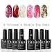 Y&S 8ML UV LED Soak Off Gel Nail Polish Glitter Nail Salon Manicure Starter Kit Including 6 Colours Gel Polish And Base Coat and Top Coat #009