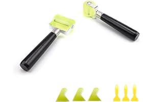 KLEHOPE Lnsonorisant Voiture Rouleau 2 Pièces Rouleau Pression Silicone Tête Silicone, Outil D'insonorisation Voiture avec 6 Grattoirs, pour Sceller Bords Tapis Insonorisés