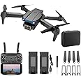 Trendi Foldable Quadcopter Drone with 360° Roll | 150m Range | Dual HD Camera Lens | 25-30 Min Flight Time | Speed Control, Gesture Manipulation, Optical Flow, Avoidance | 2 Batteries (Black)
