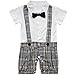 TiaoBug Baby Boys Plaid Romper Jumpsuit Communion Party Gentleman Suit Clothes Outfits 6-9 Months White