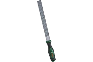 BOSCH Flat Wood Rasp 200 mm | 8 Inch | Cut 2 Medium Grade Rasp for Wood Shaping Smoothing & Finishing | Hard Carbon Steel Flat Rasp | Ergonomic Soft Grip Handle with Thumb Indentation