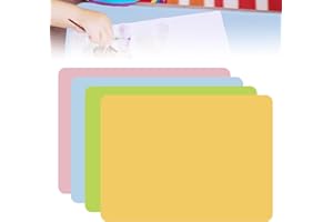 Bmliingchau 4 Stück Silikonmatte Zum Basteln Knetunterlage Tischmatte Malunterlage Bastelunterlage Kinder Silikon Malunterlage Knetunterlage Kinder Silikon Unterlage 40 x 30cm(Rosa+Blau+Gelb+Grün)